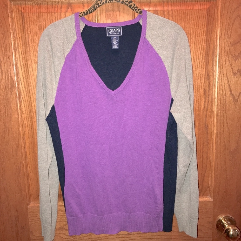 Chaps colorblock V-neck sweater